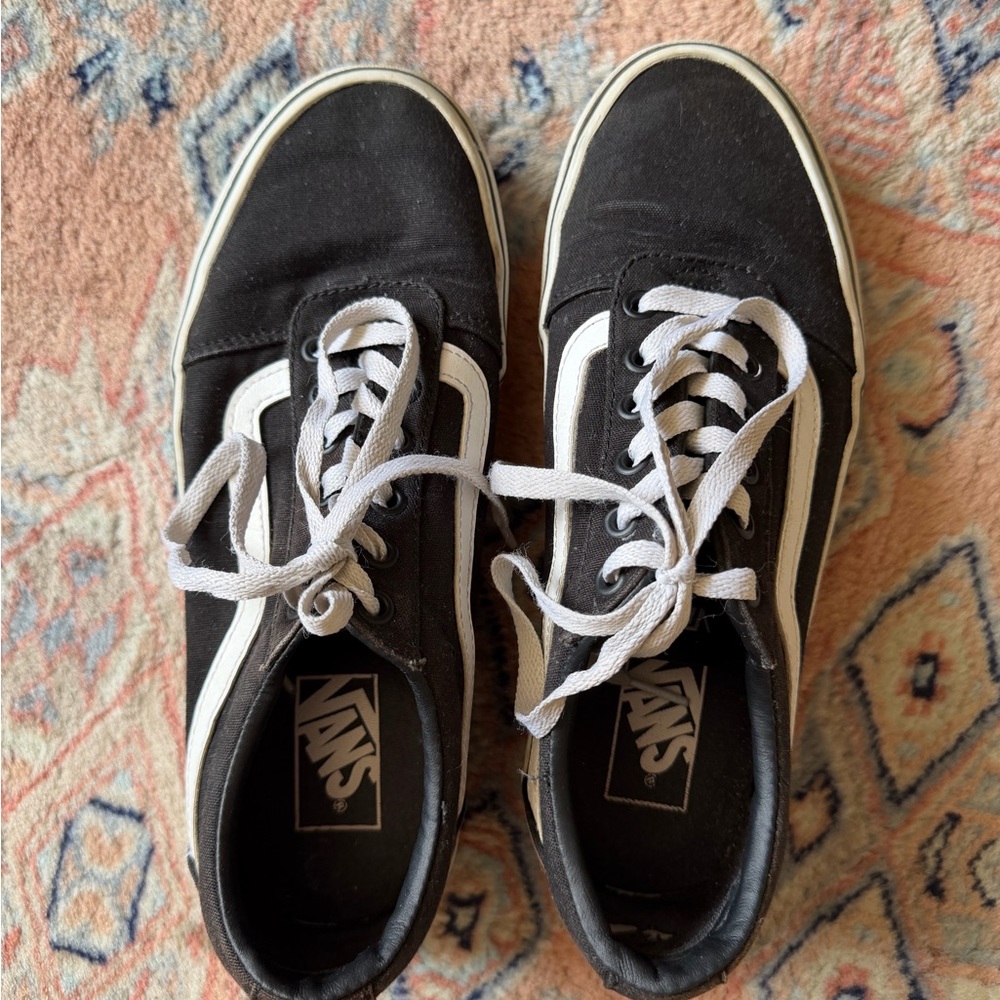 Vans Black/White Low-Top Skate Sneakers
